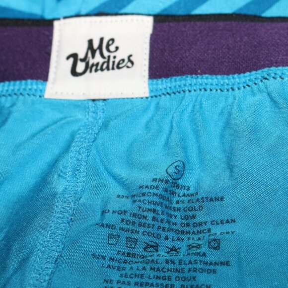 MeUndies blue chevron men's/teens boxer shorts W/button size small nwot - Picture 3 of 4